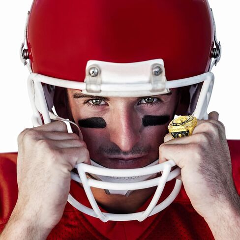 Highergo 20 Pcs Football Basketball Softball Championship Rings with Display Neck Chain and Stand Baseball Volleyball Soccer Cheer Trophy Rings Bulk for Tournament Award Gift in Saudi Arabia
