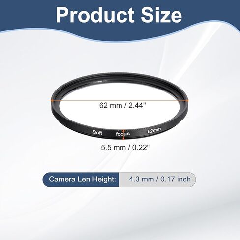 PATIKIL 82mm Mist Filter, Dreamy Soft Diffusion Fog Effect Camera Lens Filter Slim Optical Glass with Lens Cap for Video Vlog Portrait Photography, Black in Saudi Arabia