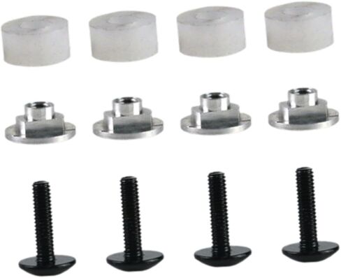 Ice Hockey Visor Hardware Kit Repair Kit Screws Washers Sturdy Back up Hardwares Easy to Install Nuts Hardwares 4*M4 Black Galvanized Screws 4*M4 Aluminum Alloy Nuts 4*PE Gaskets in Saudi Arabia