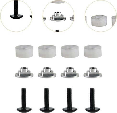 Ice Hockey Visor Hardware Kit Repair Kit Screws Washers Sturdy Back up Hardwares Easy to Install Nuts Hardwares 4*M4 Black Galvanized Screws 4*M4 Aluminum Alloy Nuts 4*PE Gaskets in Saudi Arabia
