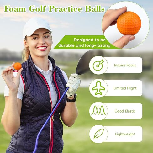 12 Pcs Foam Golf Practice Balls Soft Foam Balls for Golf Practice Realistic Feel and Flight Sport Training in Kuwait