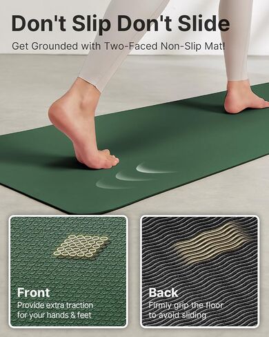 Yoga Mat,Non-Slip TPE Exercise Mat(1/4 Inch) for Pilates, Fitness & Barefoot Workouts, Home Gym Studio with Strap & Bag in Saudi Arabia