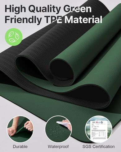 Yoga Mat,Non-Slip TPE Exercise Mat(1/4 Inch) for Pilates, Fitness & Barefoot Workouts, Home Gym Studio with Strap & Bag in Saudi Arabia