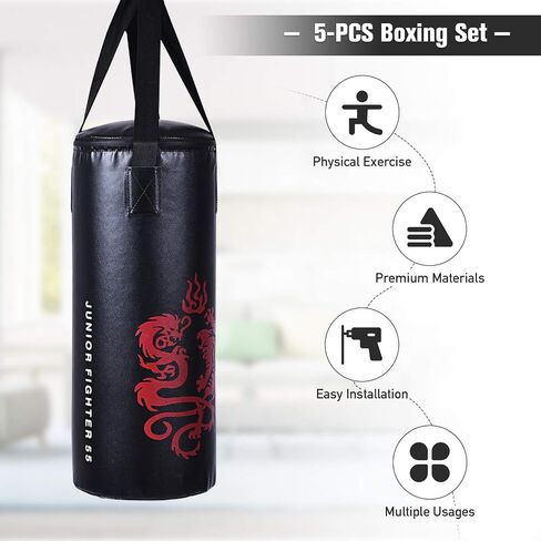 Goplus Punching Bag Set with Gloves, 22LBS/ 40LBS Filled Kick Boxing Bag, Rucksack, Jump Rope, Firm Hook, Heavy Bag for Kids Youth Adults MMA Training, Muay Thai, Krav MAGA, Taekwondo, Karate in Saudi Arabia