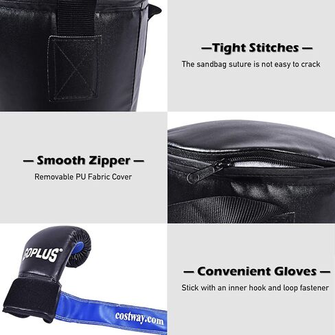 Goplus Punching Bag Set with Gloves, 22LBS/ 40LBS Filled Kick Boxing Bag, Rucksack, Jump Rope, Firm Hook, Heavy Bag for Kids Youth Adults MMA Training, Muay Thai, Krav MAGA, Taekwondo, Karate in Saudi Arabia