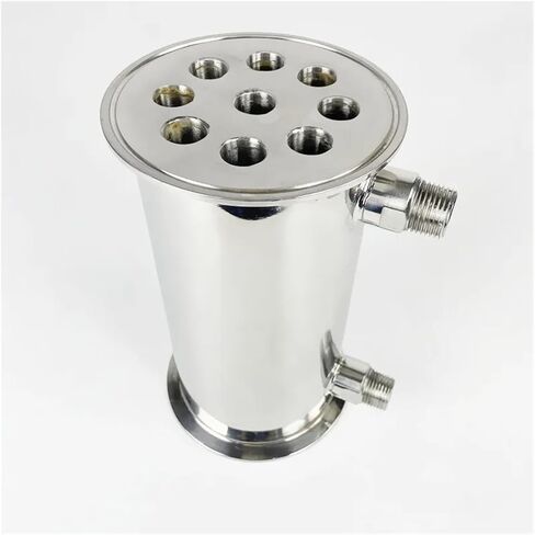 4" 102mm(OD119mm) Dephlegmator Reflux Distiller Condenser Length 200mm with 1/2" Male Tread Sanitary Steel 304 in Saudi Arabia