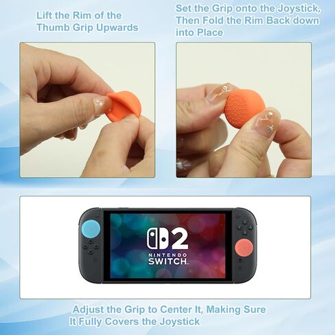 8Pcs Thumb Grips Compatible with Nintendo Switch 2 (2025), Button Caps Enhanced Gaming Grip Set Silicone Stick Cover Comfortable Accessories Improve Control in Saudi Arabia
