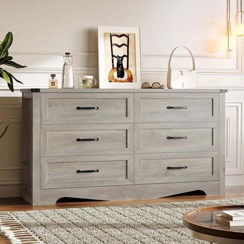 7-Drawer Dresser لغرفة النوم ، وصدر خشبي حديث من الأدراج مع مقابض معدنية ، وتصميم مضاد للانقادة ، ومنظم تخزين قوي ومستقر لغرفة المعيشة ، والمدخل ، والمكتب المنزلي in Kuwait