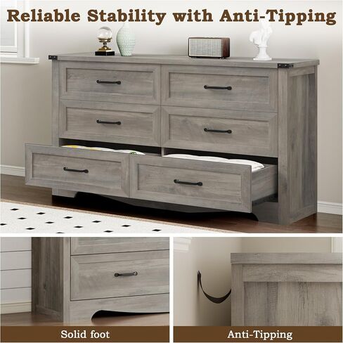 7-Drawer Dresser لغرفة النوم ، وصدر خشبي حديث من الأدراج مع مقابض معدنية ، وتصميم مضاد للانقادة ، ومنظم تخزين قوي ومستقر لغرفة المعيشة ، والمدخل ، والمكتب المنزلي in Kuwait
