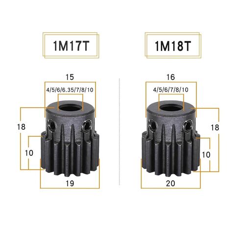ترس الأسنان الحلزونية التروس 17T/18TETH 1M ترس صغير 1 MOD Spur Gear 1 Motor MINI GEAR PINION 45# STEEL BORE SIZE 4-16 MM Assectory Part (8MM-18 TEATH) in Kuwait