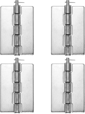 uxcell 2 pack مفصلات قابلة لللحام ، 3.5 "× 2.36" × 0.12 "لحام على مفصلات مفصلية مفصلية من الفولاذ المقاوم للصدأ مفصلات قابلة للفصل للأبواب المقطورة ، والفضة in Kuwait