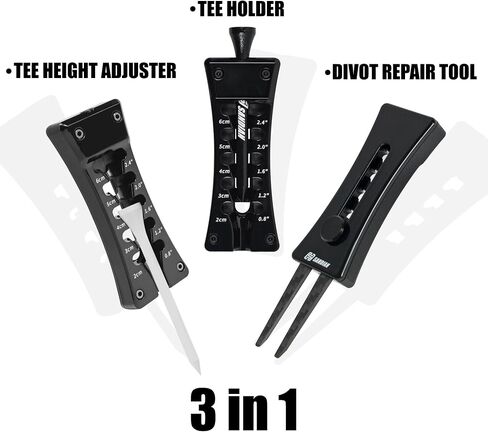SANDIAN, Golf Tee Height Adjuster, Golf Divot Repair Tool and Tee Holder, All 3 in 1 Golf Tool, Genuine Carbon Fiber T300 Fork, Super Lightweight, Authenticity Brand, Must Have Golf Gears in Kuwait