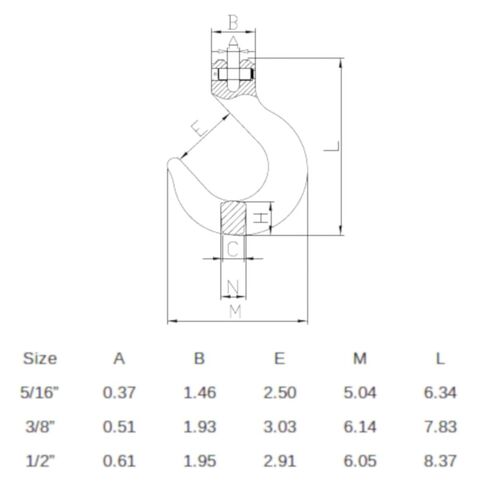 1/2 "Clevis Foundry Hook Grade 80 Painted Yellow Breaking قوة 48000 رطل WLL 12000 رطل in Kuwait