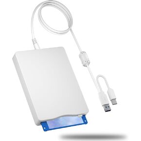 محرك أقراص مرن USB MthsTec، محرك أقراص مرنة خارجي 3.5 بوصة USB ونوع C محمول 1.44 ميجابايت التوصيل والتشغيل FDD للكمبيوتر الشخصي Windows XP 7 8 10 11 in Kuwait