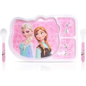 Princess 5 PCS مجموعة أطباق الأدوات المائدة المتينة أطباق وجبة الطعام تشمل العشاء كوب صحن تقديم العشاء مع ملعقة مطابقة وشوكة in Kuwait