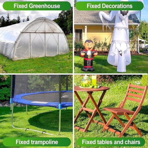 4PCS/8PCS Trampoline Stakes Anchors High Wind 12'' Ground Anchor U Rebar Tent Stakes Heavy Duty, Trampoline Accessories with T Hook for Soccer Goals, Camping Tents, and Swing Set in Saudi Arabia