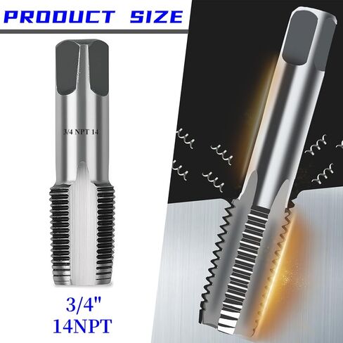 3/4"-14 NPT Pipe Tap, Professional Carbon Steel Pipe Thread Tap for Cleaning or Re-thread Damaged or Jam Pipe Threads, Perfect for Plumbers Mechanics DIYers (3/4"-14 NPT) in Saudi Arabia