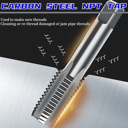 3/4"-14 NPT Pipe Tap, Professional Carbon Steel Pipe Thread Tap for Cleaning or Re-thread Damaged or Jam Pipe Threads, Perfect for Plumbers Mechanics DIYers (3/4"-14 NPT) in Saudi Arabia
