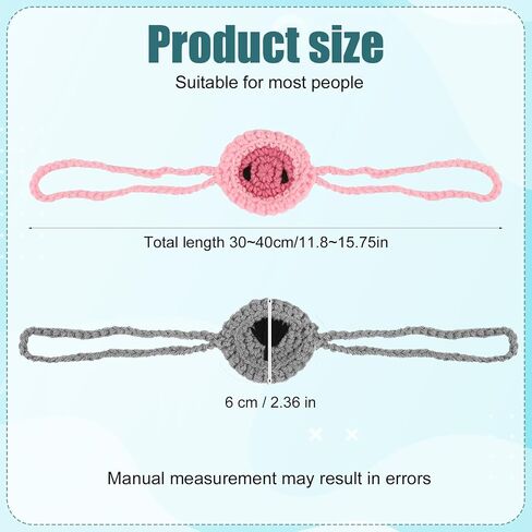 2pcs Nose Warmer, Windproof Wool Winter Nose Warmer Guard for a Cold Nose Crochet Cozy Nose Warmer Scarf Protector Nose Cover Sleeve for Women Men Outdoor Dust Ski (Black & Pink) in Saudi Arabia