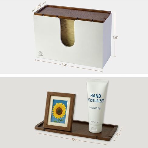 eBun Bamboo C Fold Paper Towel Dispenser – Wall Mount & Countertop Napkin Holder for Multifold, Z-Fold Styles, Modern Farmhouse Paper Towel Holder for Bathroom, Kitchen, Office & Commercial Use, Brown in Kuwait