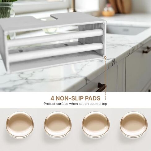 eBun Bamboo C Fold Paper Towel Dispenser – Wall Mount & Countertop Napkin Holder for Multifold, Z-Fold Styles, Modern Farmhouse Paper Towel Holder for Bathroom, Kitchen, Office & Commercial Use, Brown in Kuwait