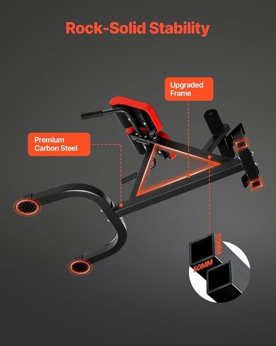VEVOR Roman Chair Hyperextension Bench, 300 lbs Adjustable Extension Machine, Multi-Function Exercise Equipment for Glute, Hamstring, Lower Back, and Ab Workout, Fitness Weight Bench for Home Gym in Saudi Arabia