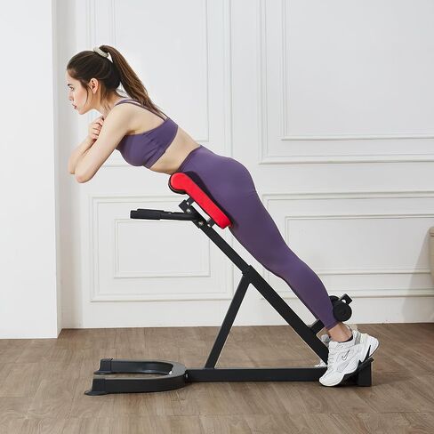 VEVOR Roman Chair Hyperextension Bench, 300 lbs Adjustable Extension Machine, Multi-Function Exercise Equipment for Glute, Hamstring, Lower Back, and Ab Workout, Fitness Weight Bench for Home Gym in Saudi Arabia
