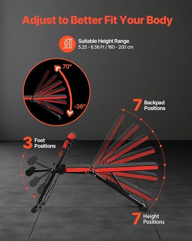 Vevor متعددة الوزن وظيفي مقعد لممارسة تمارين كامل الجسم ، مقعد الروماني فرط النقد ، 770 رطلا معدات قابلة للتعديل وقابلة للطي للذراع الخلفية Core AB ، آلة التمرين للجلوس لصالة الألعاب الرياضية المنزلية in Kuwait