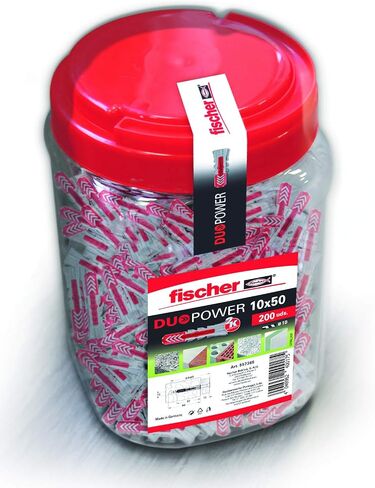 Fischer Duopower 10 × 50 200 سم (200 وحدة) 557385 ، رمادي/أحمر in Kuwait