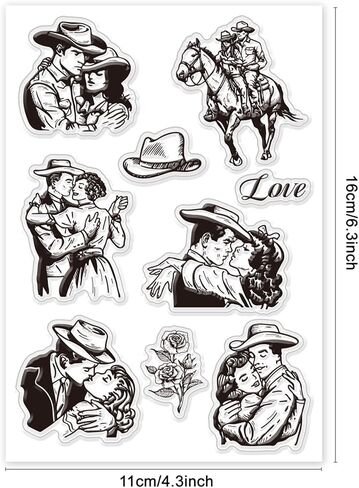 Globleland Western Cowboy طوابع واضحة للبطاقات التي تصنع ركوب الأحذية بيرة ختم ختم واضحة in Saudi Arabia