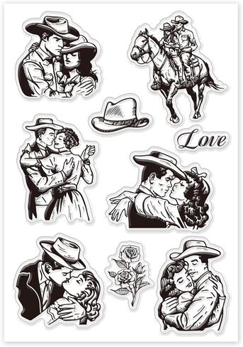 Globleland Western Cowboy طوابع واضحة للبطاقات التي تصنع ركوب الأحذية بيرة ختم ختم واضحة in Saudi Arabia