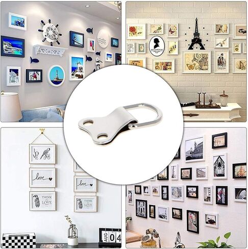 أظافر لعلاج الصور المعلقة ، خطافات صور 20pcs حلقة إطار صورة الإطار 1.42 "× 0.87" مجموعة تشويش نغمة الفضة لإطارات الصورة الإطارات صورة معلقة (100pcs) in Kuwait