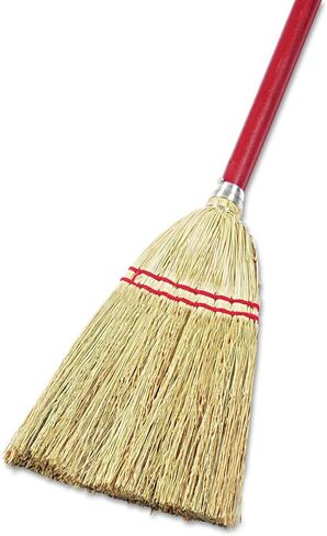 Boardwalk 951TEA Lobby/Toy Broom, Corn Fiber Bristles, 39-Inch Overall, Wood Handle, Red/Yellow in Saudi Arabia