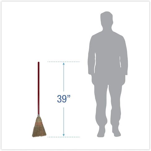 Boardwalk 951TEA Lobby/Toy Broom, Corn Fiber Bristles, 39-Inch Overall, Wood Handle, Red/Yellow in Saudi Arabia