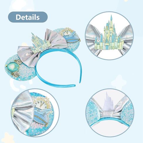 Mouse Ear Headband, Birthday Ears for Women Girls kids Adult, Princess Costume for Party Trip Parks CospLay Essentials in Saudi Arabia