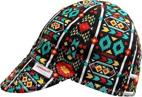 Comeaux Caps Aztec طباعة غطاء لحام قابل للانعكاس | 100 ٪ من القطن ، قبعة عمل متينة للرجال والنساء in Kuwait