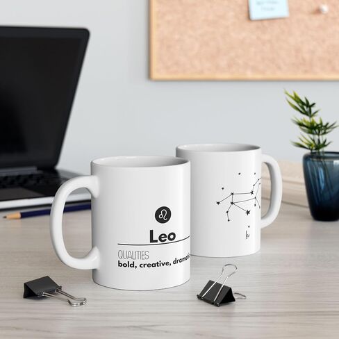 Leo Mug, Astrology Birth Sign, Zodiac Cup, Horoscope Gifts for Birthday, Wedding, Housewarming, Anniversary, Gift for Men (15oz) in Saudi Arabia