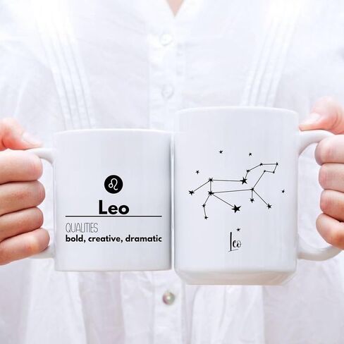 Leo Mug, Astrology Birth Sign, Zodiac Cup, Horoscope Gifts for Birthday, Wedding, Housewarming, Anniversary, Gift for Men (15oz) in Saudi Arabia