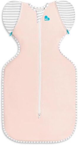 Love to Dream Transition Bag 0.2T Stretch Cotton Medium (6-8.5kg) Stage 2, Soft & Breathable, Lightweight for Comfortable Sleep, Ideal for Newborns, Stripe Print, Olive in Kuwait