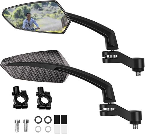 Addmotor Bike Mirror, 1 Pair Bicycle Mirror Handlebar Mount, 360° Adjustable Rotatable Bike Mirrors, HD, Safe Handlebar Rearview Mirror, Bike Accessories Bicycle Mirrors Set(Black) in Saudi Arabia
