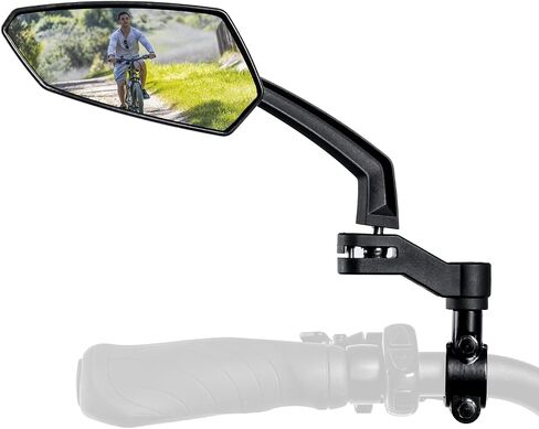Addmotor Bike Mirror, 1 Pair Bicycle Mirror Handlebar Mount, 360° Adjustable Rotatable Bike Mirrors, HD, Safe Handlebar Rearview Mirror, Bike Accessories Bicycle Mirrors Set(Black) in Saudi Arabia
