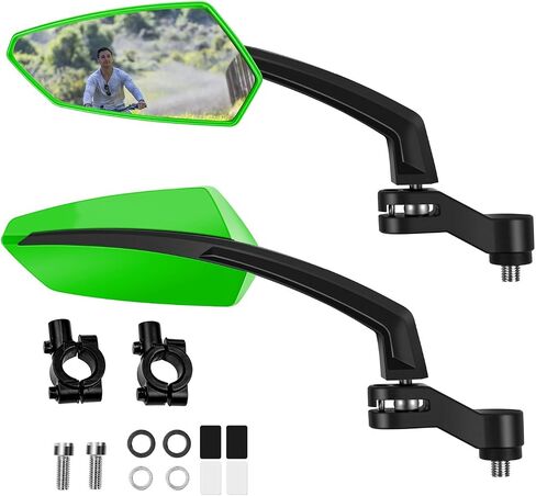 Addmotor Bike Mirror, 1 Pair Bicycle Mirror Handlebar Mount, 360° Adjustable Rotatable Bike Mirrors, HD, Safe Handlebar Rearview Mirror, Bike Accessories Bicycle Mirrors Set(Black) in Saudi Arabia
