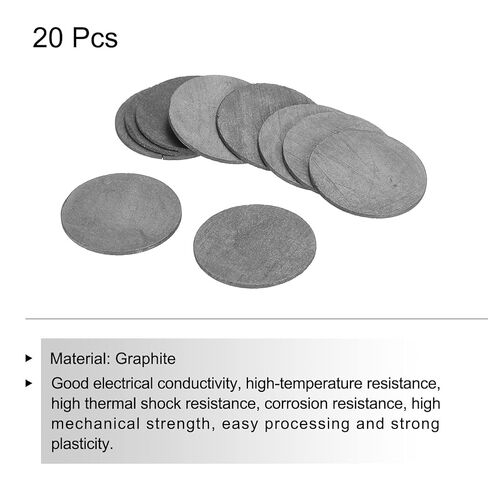Meccanixity Round Graphite Block Disk Incot High Purity Graphite Plate Plate 22x1mm للذوبان ، التحليل الكهربائي ، حزمة 20 in Saudi Arabia