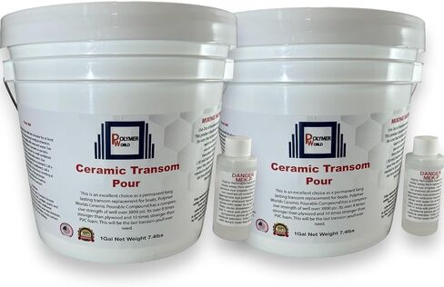 2 جالون السيراميك ترانسوم صب لإصلاحات transom ، الأرصفة ، قوارب الطاقة ، أجزاء الحفر ، محركات التثبيت ، إصلاح الجدار البحري ، استبدال transoms الخشب. in Kuwait