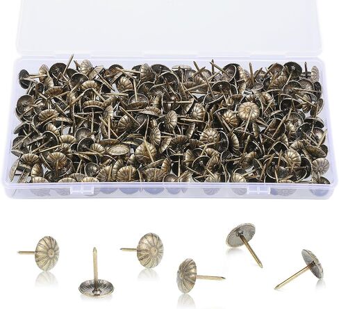 300 Pcs Antique Upholstery Tacks Daisy Furniture Bronze Nails Brass Tacks Stud Upholstery Push Pins Decorative Bronze Thumbs for Sofa, Chair, Bed, Door and Other Furniture in Saudi Arabia