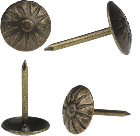 Upholstery Tacks for Furniture 7/16" Vintage Furniture Tacks Nails for Upholstery 100pcs Decorative Tack for Furniture DIY Silver Thumb Sofa Nails Furniture Tacks in Saudi Arabia