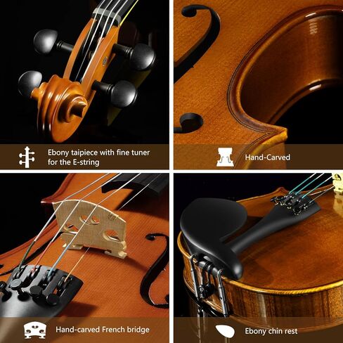 Advanced Carlo Lamberti Solid Wood Classic Viola 16.5" for Beginners, Professional, Kids, Adults, Traditional Italian Methods Viola Instruments in Saudi Arabia