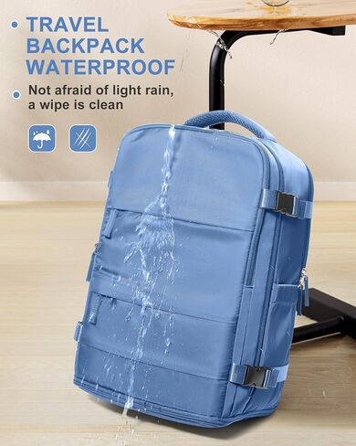coowoz Large Travel Backpack For Women Men,Carry On Rucksack Flight Approved,Hiking Backpack Waterproof Outdoor Sports Casual Daypack Fit 15.6 Inch Laptop Compartment (Blue) in Saudi Arabia
