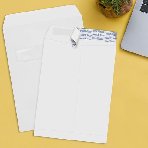 Luxpaper 9 × 12 مغلفات نافذة النهاية المفتوحة | قشر & الصحافة | أبيض | 28 رطل. نص | 250 كتي in Kuwait