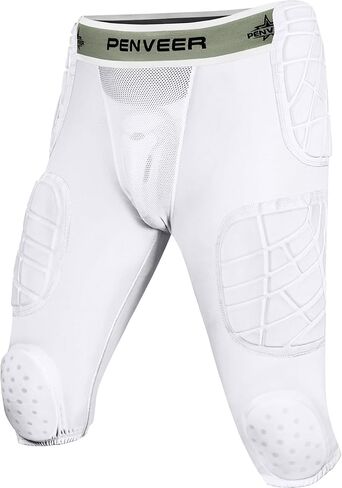 7.0 Football Girdle for Men & Boys with Cup Pocket - Padded Compression Shorts with Integrated Hip, Thigh, Knee & Tailbone Pads for Maximum Protection in Kuwait